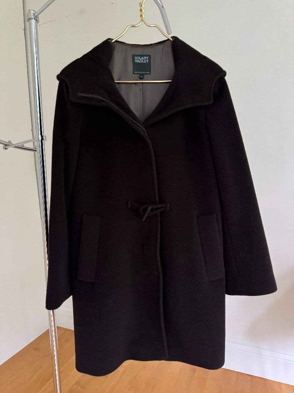 Hilary Radley Alpaca Blend Hooded Coat Brown Sz 8Beautiful Hilary Radley dark br